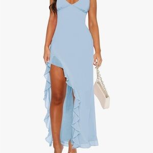 Elegant Blue Sleeveless Dress